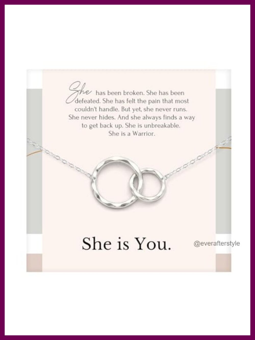 14k Gold Plated Sterling Silver Inspirational Necklace She Is You Pendant